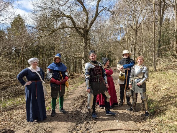 “This group we came across in a forest casually hiking in medieval outfits.”