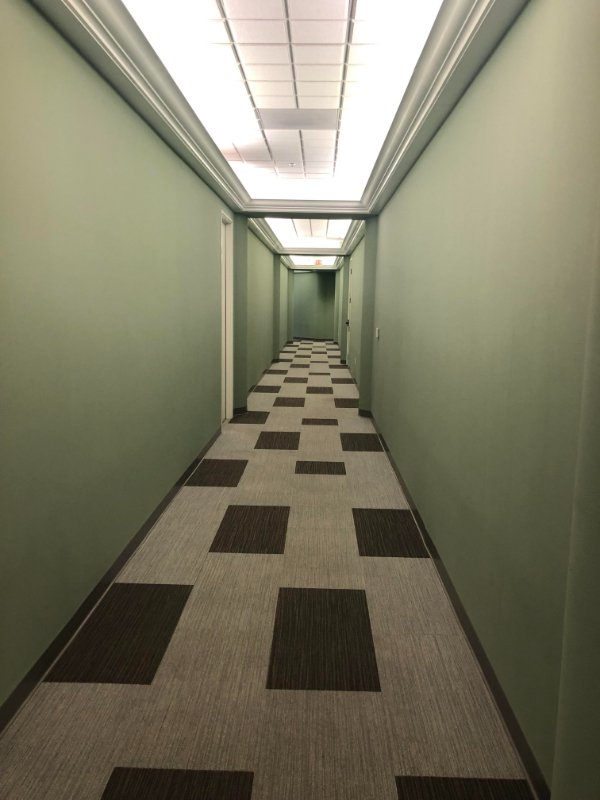 “The hallway to my dentist office looks like a Stanley Kubrick scene.”