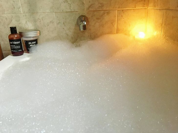 Foam in bubble baths help regulate the water’s temperature.