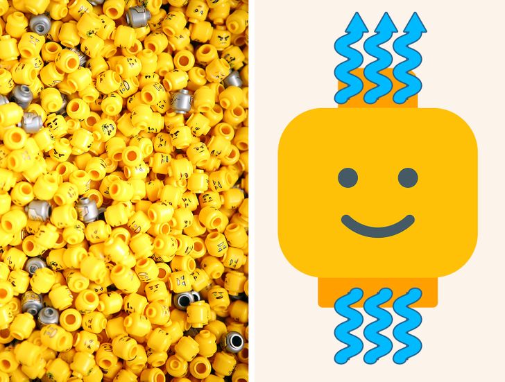 Lego heads are made with holes as a safety feature.