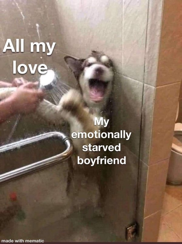 photo caption - All my love My emotionally starved boyfriend made with mematic