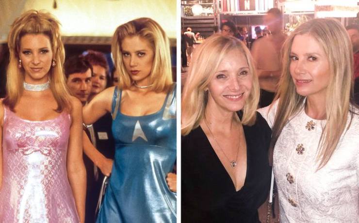 Lisa Kudrow and mira Sorvino then and now