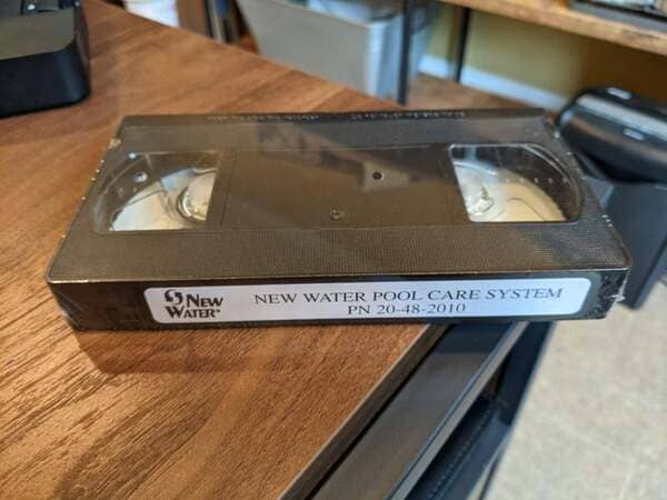 VHS tape with pool chlorinator instructions
