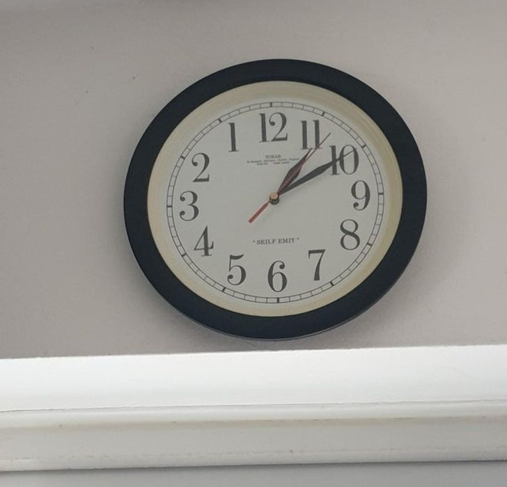 “We found a clock that goes anti-clockwise in our new house.”