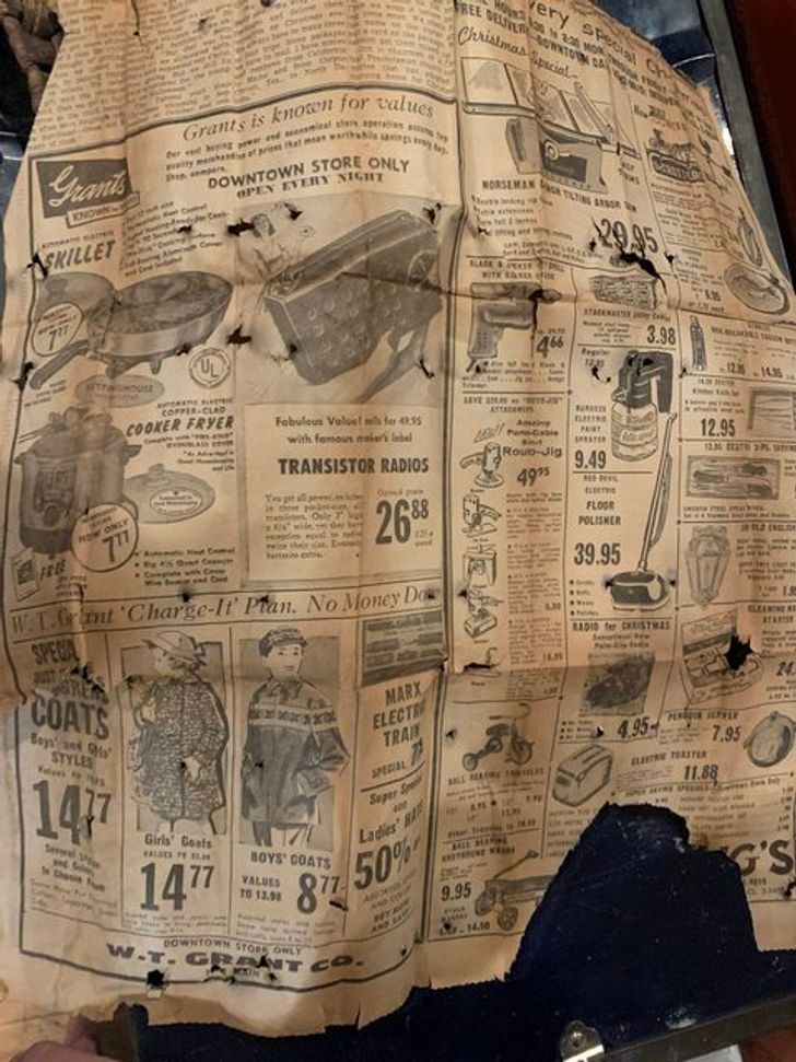 “My friends found a Kansas City Star newspaper from roughly 1955 in the drywall of their new house.”