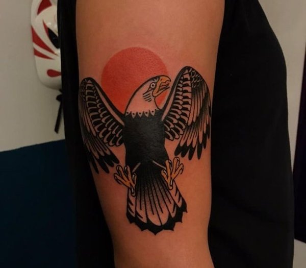 An eagle that my father was supposed to get tattooed, but couldn’t due to health problems, so I got it for him.