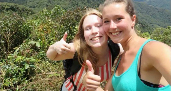 Kris Kremers and Lisanne Froon took this selfie while on a hike in Panama from which they never returned.
The two Dutch tourists were visiting Panama and were supposed to go on a hike in the jungle with a tour guide, but for some reason, the girls decided to go by themselves a day early. They never returned from the hike. A backpack containing their clothes, a passport, their cell phones, and a camera was recovered several weeks after they disappeared. The camera contained 90 disturbing shots taken in the middle of the night.