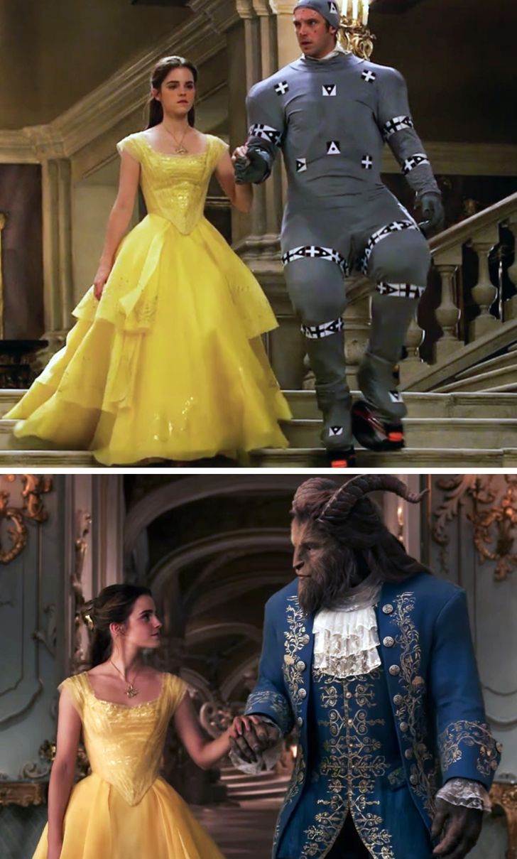 Before and after special effects on Beauty and the Beast