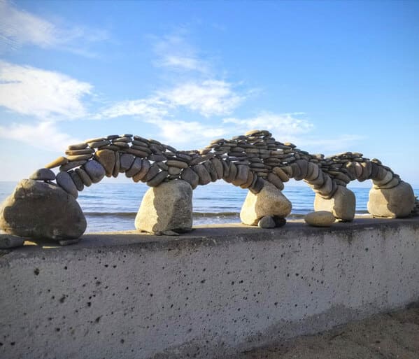 “Saw These Stacked Stone Arches At The Beach This Morning”