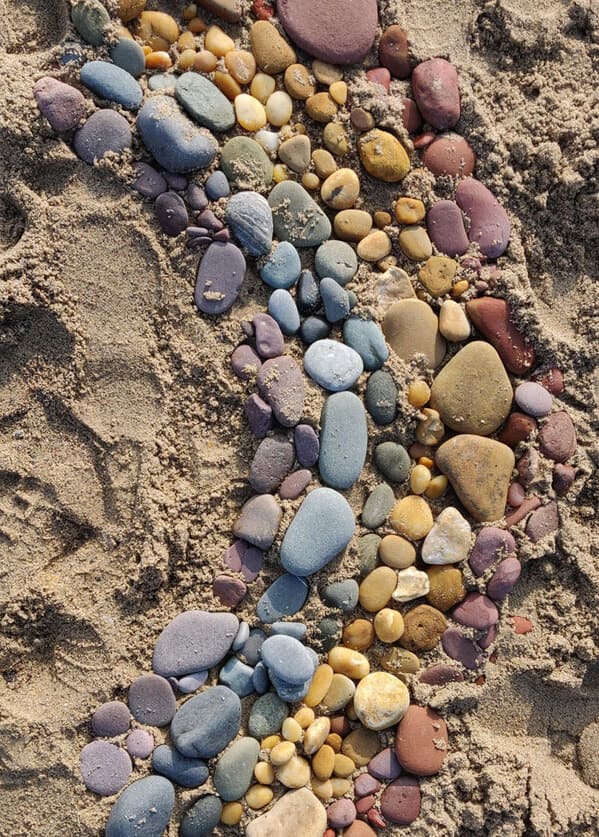 “Someone Made A Stone Rainbow On Hornsea Beach, UK”