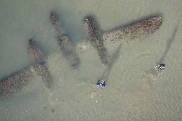 “P-38 Found On Welsh Beach”