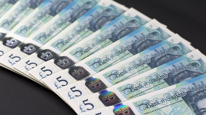 British banknotes increase in size as they increase in value to help blind people tell them apart