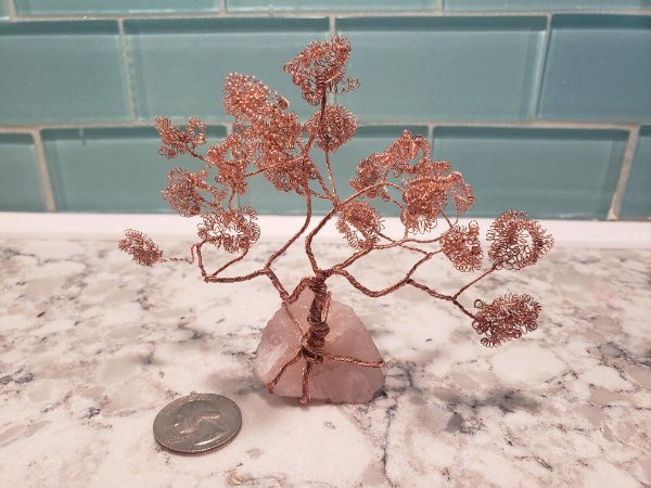“Made my first copper wire tree.”
