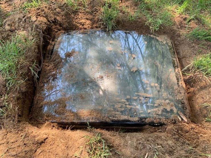 “Someone buried an old TV in our backyard at some point.”