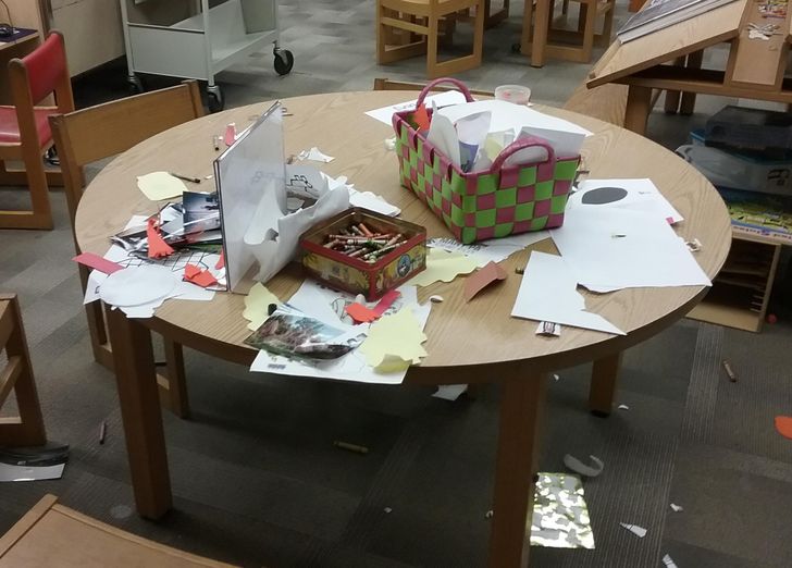 “Parents who raise their kids to think it’s okay to leave a library like this”