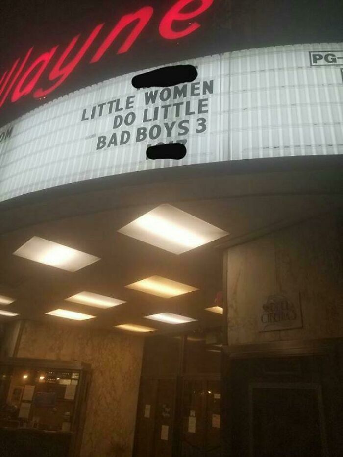 unfortunate movie theater sign