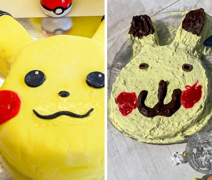 weird pikachu cake
