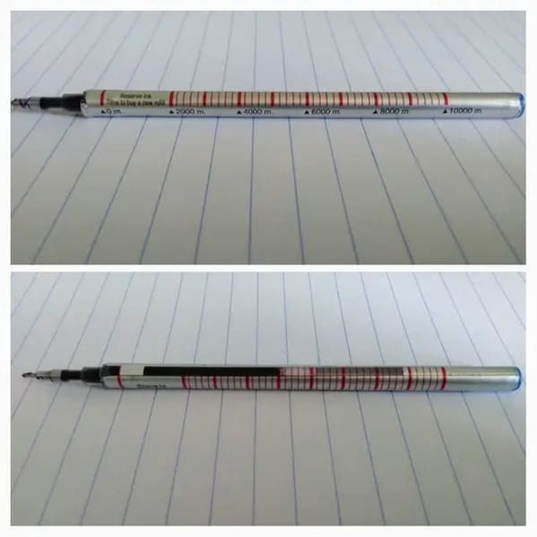 A pen that shows you how many words it can write.