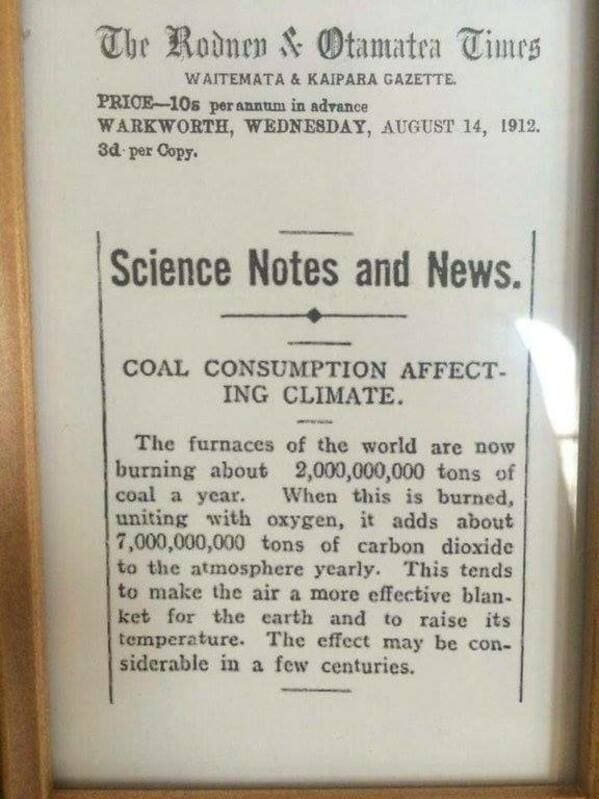 Climate Change was reported over a hundred years ago.