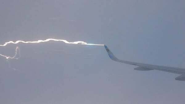 I took a timelapse of my flight and caught the plane getting struck by lightning.