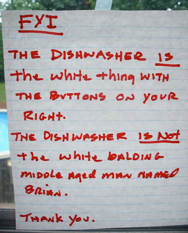 28 Passive Aggressive Notes From Roommates.
