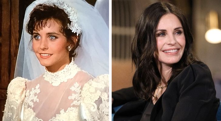 Courteney Cox at the age of 22 and 56