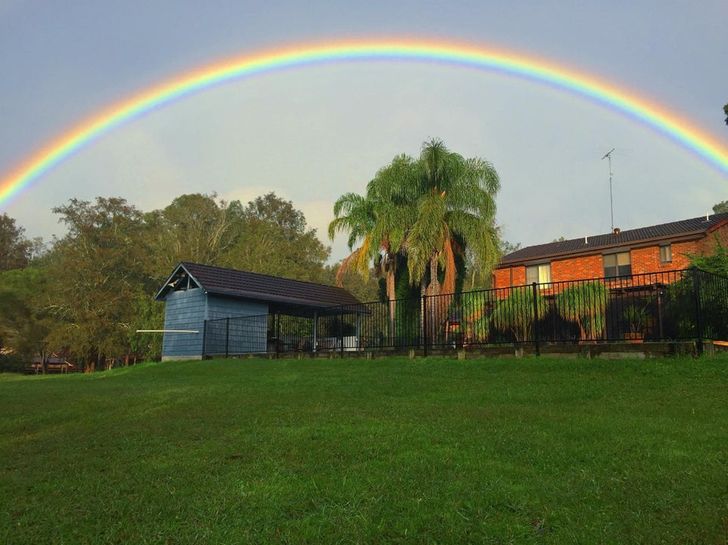 “This rainbow over my house”