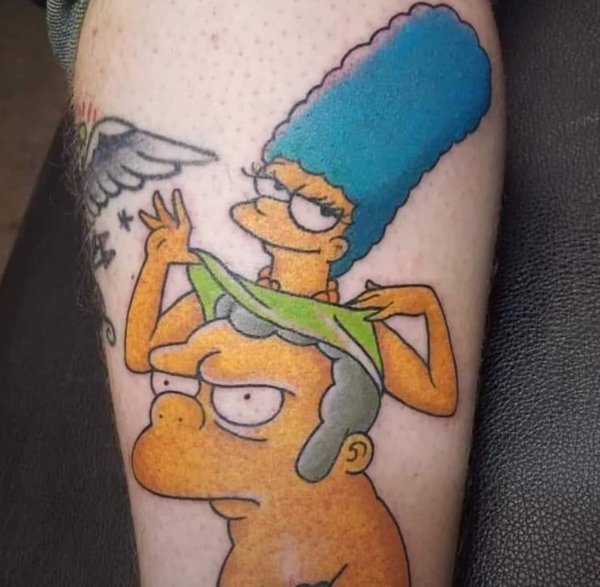 thigns no one wanted - marge simpson tattoo moe face - 65 S