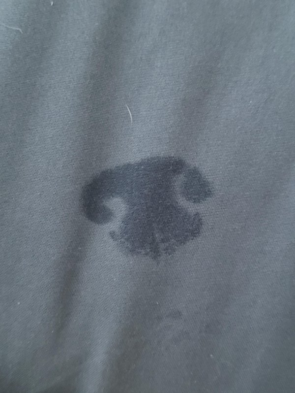 “My dog decided to sniff my sheets and left a perfectly nose shaped mark behind.”