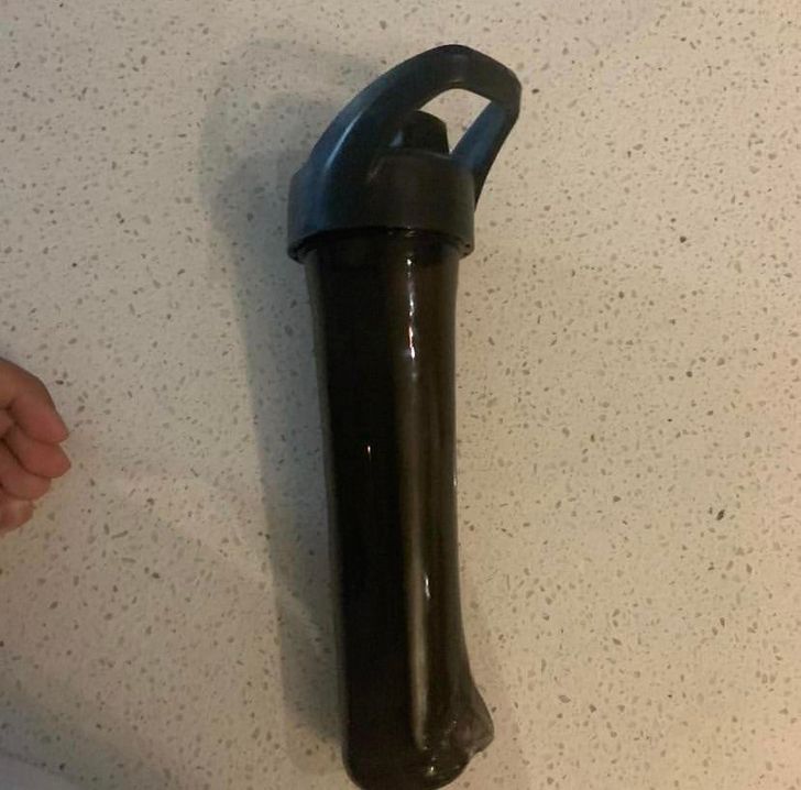 “My mom thought this water bottle was dishwasher-safe...”