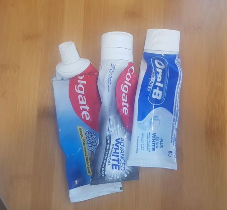 “My dad never finishes a tube of toothpaste before buying and using another one.”