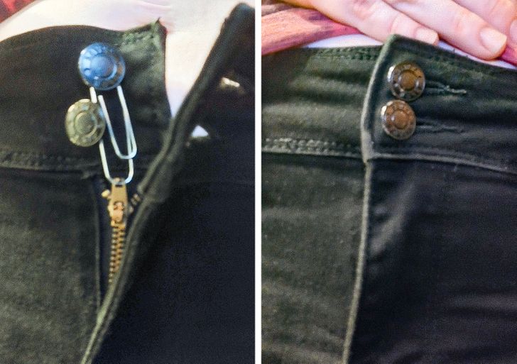 “My zipper kept sliding down so I fixed it with a paper clip.”