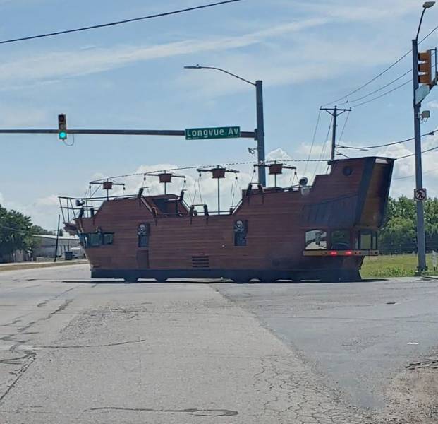 “There was a massive pirate ship driving around my neighborhood.”