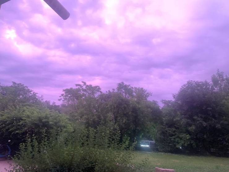 “We had purple clouds yesterday!”