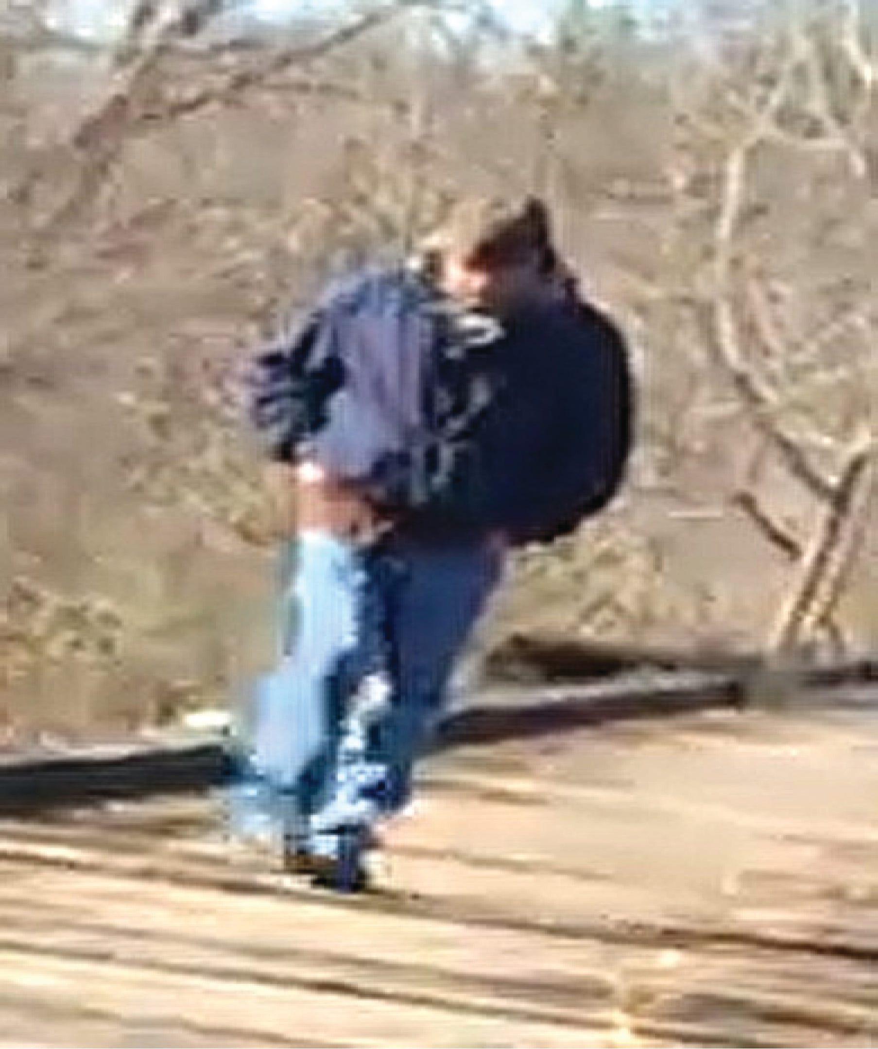 Photo taken by murder victim Libby German of her alleged murderer. He remains unidentified.
On February 14, 2017, the bodies of Abigail Williams and Liberty German were discovered near the Monon High Bridge Trail, which is part of the Delphi Historic Trails in Delphi, Indiana, United States, after the young girls had disappeared from the same trail the previous day. The murders have received significant media coverage because a video and audio recording of an individual believed to be the girls’ killer were found on German’s smartphone. Despite thousands of tips that have been sent to the police and the circulation of the recordings of the suspect, no arrest in the case has been made.