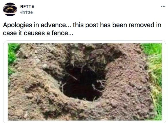dad jokes, puns - post removed meme - Rfite Rette Apologies in advance... this post has been removed in case it causes a fence...