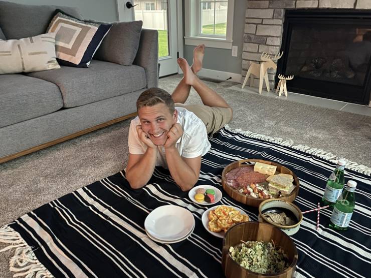 “I came home from a long day of work in the heat and my wife had an indoor picnic ready for our anniversary.”