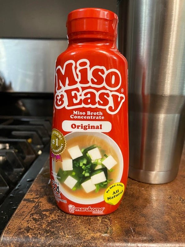My wife brought home this broth concentrate knowing how I love miso broth. When she showed me, all I heard was “me so easy”