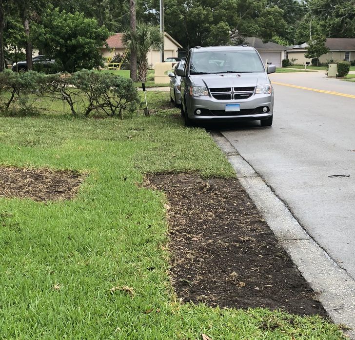 “I’m having new sod put in. This is how my neighbors’ guest parked.”