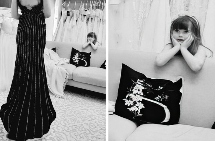 “A pic of me trying on a dress — when I looked through the shots I saw this...my niece makes me feel like a princess.”