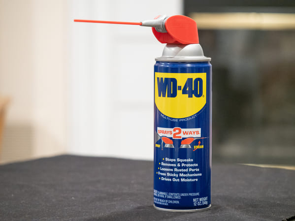 “WD-40 was developed as a rust preventative (it’s even in the initials: “WD” means “Water Displacement”). Nowadays people use it to lubricate mechanical parts.”