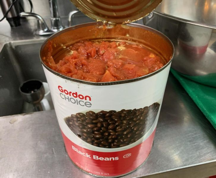 “This can of ’black beans’ I opened at work...”