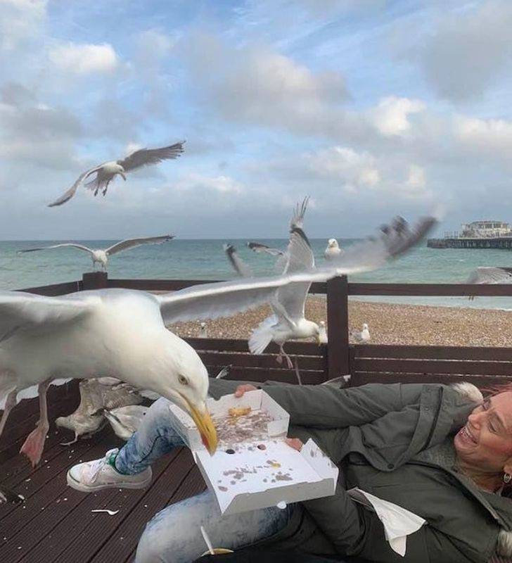 “Fish & Chips at the seaside in England.”