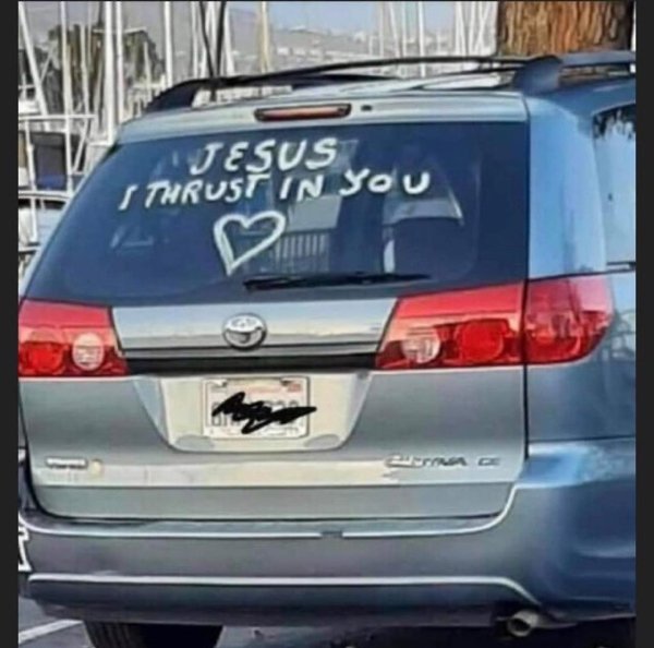 vehicle registration plate - Jesus I Thrust In You