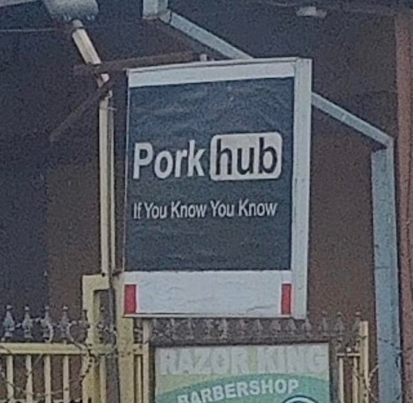 sign - Pork hub If You Know You Know Razor Min Barbershop