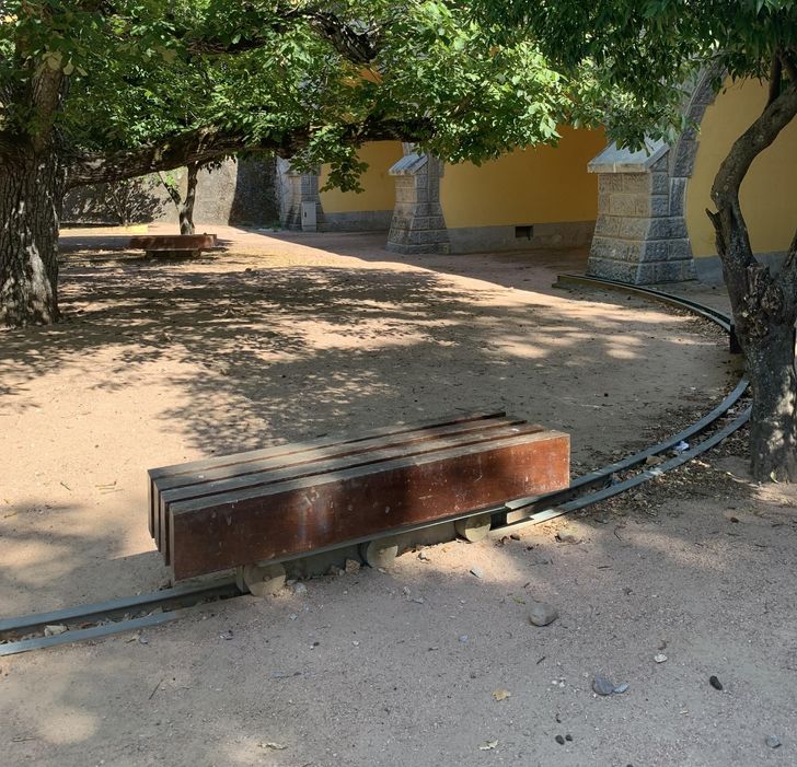 “They put rails under the benches in this park so you can always be in the shade.”