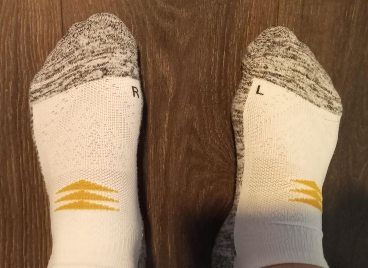 These socks are labeled so you can put them on right.