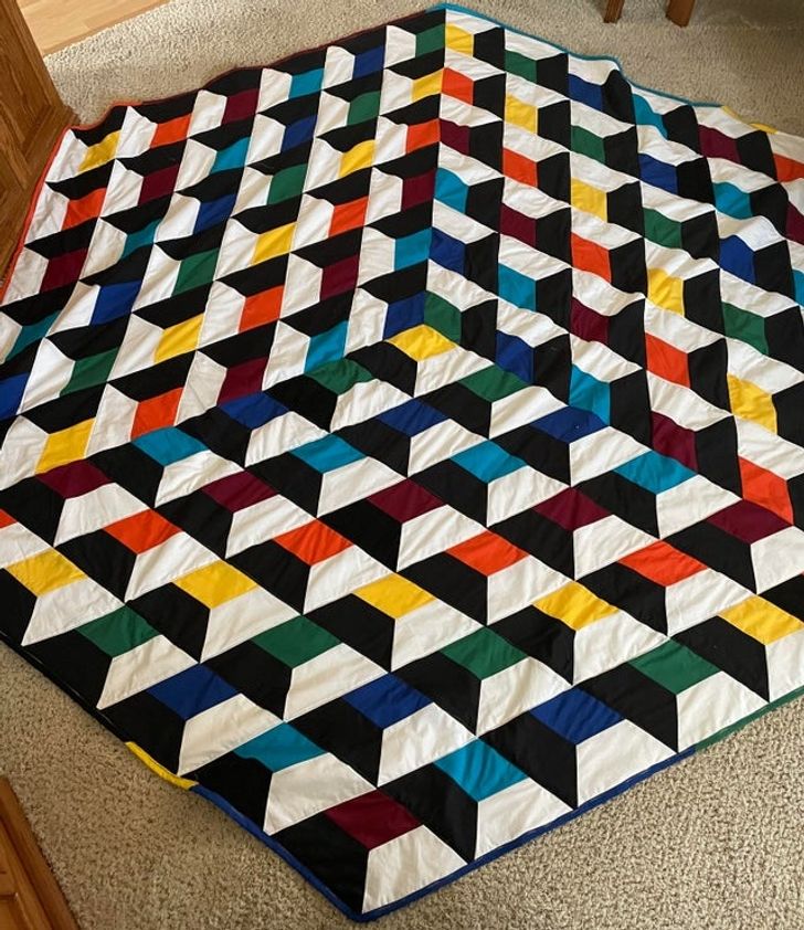 “I made an optical illusion in quilt form.”
