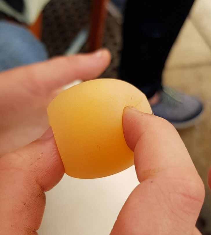 “My chicken laid an egg without a shell.”
