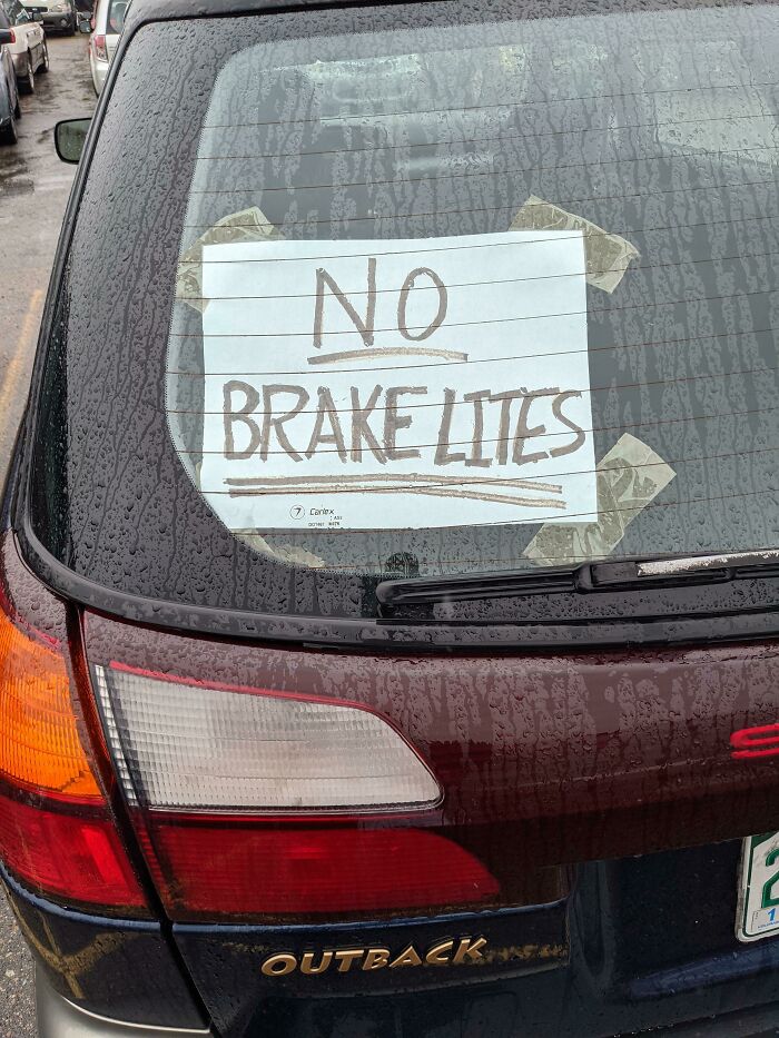 vehicle registration plate - No Brake Lies Contex Asi Outback